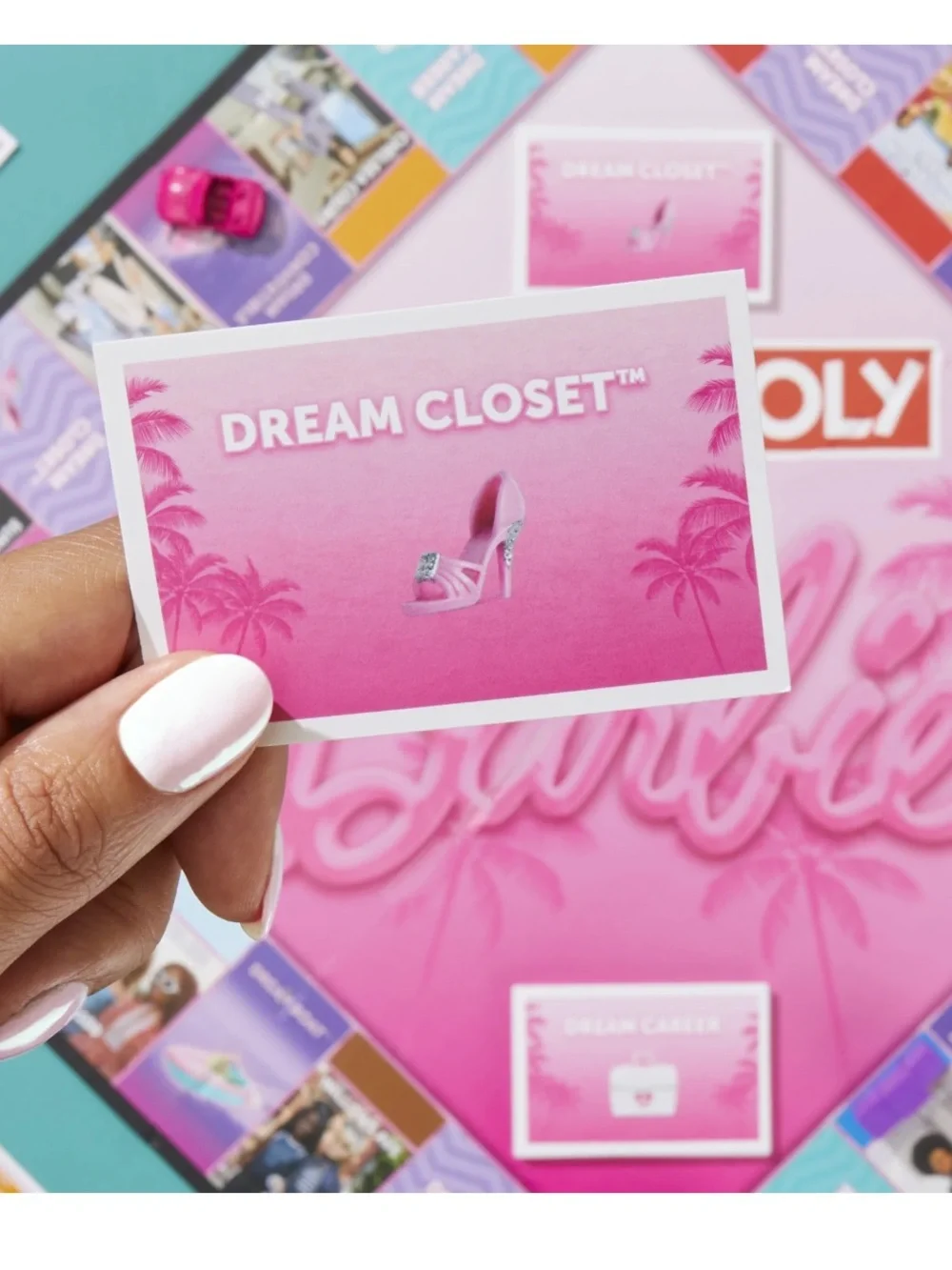 Brand NEW Barbie Monopoly Board Game – 6 Pink Tokens 16 Dreamhouses Barbie Money